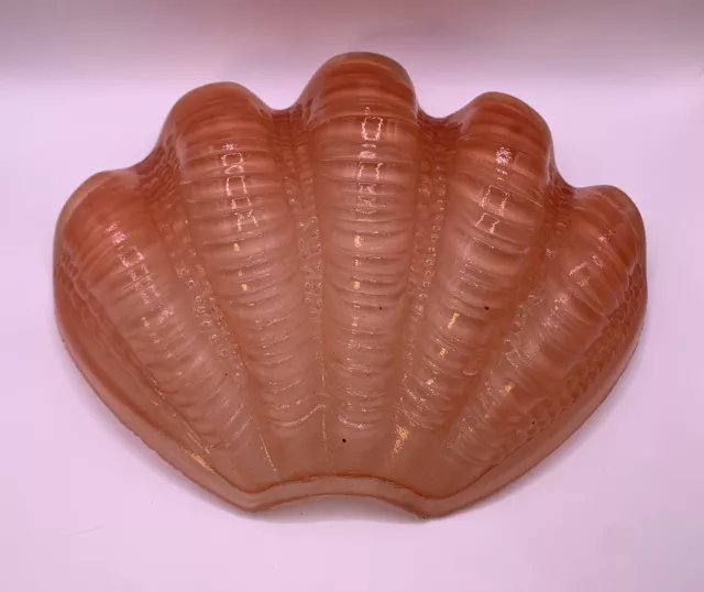 Art Deco Odeon Clam Shell Pink Glass Light Shade