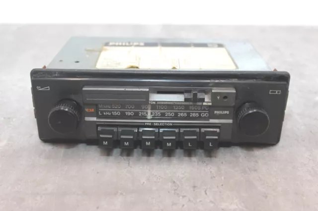 Vintage Philips Radio Receiver 232 Classic Car Stereo Untested 1960s 1970s