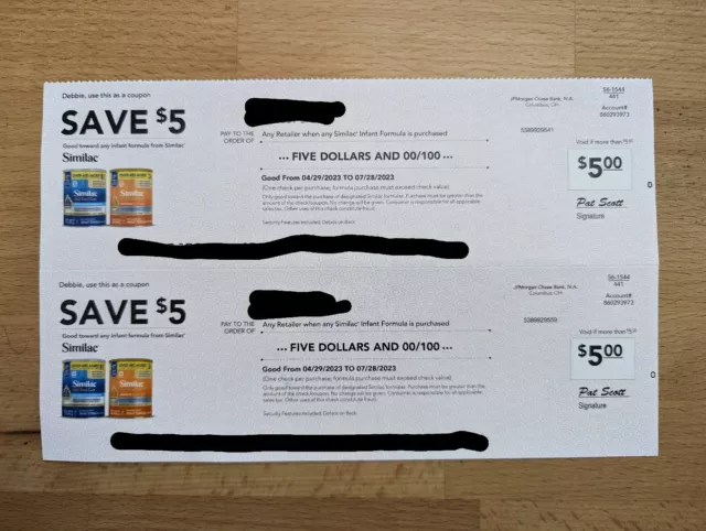 SIMILAC COUPONS 2x$5 ($10 total) EXPIRE 7/28/23