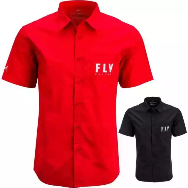 Fly Racing F20 Mens Motocross Off Road Dirt Button Up Short Sleeve Pit Shirt