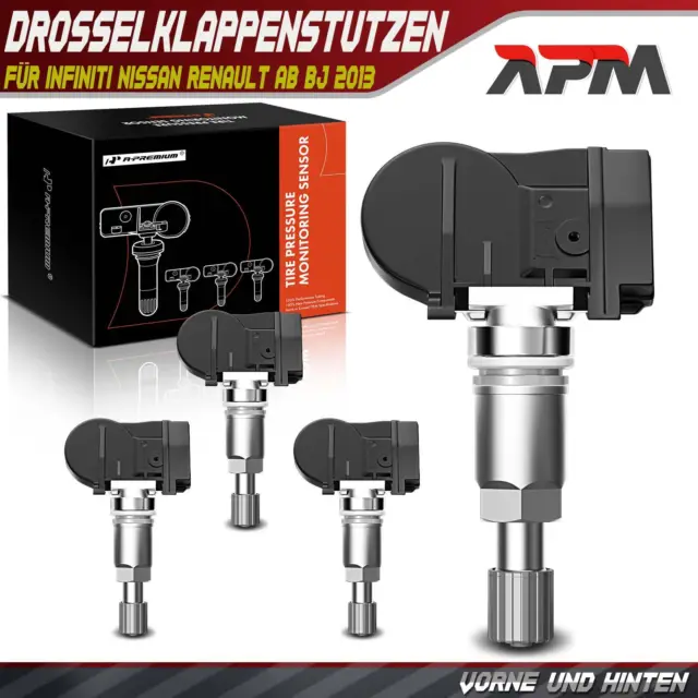 4x Radsensor Reifendrucksensor Vorne Hinten für Nissan X-Trail Renault Megane 4