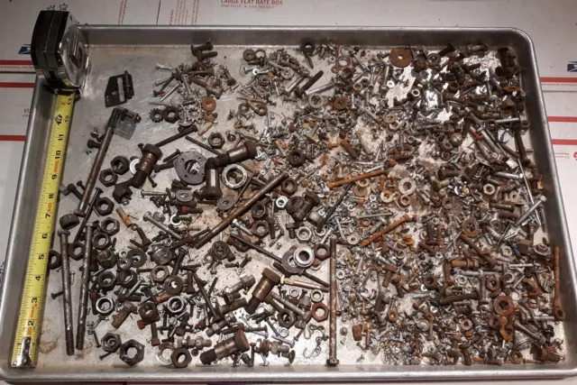 10.75 Lb. Lot Fasteners. Steampunk, Industrial, Robot  Metal Art Crafting parts.