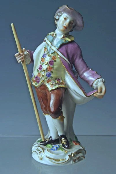 MEISSEN GÄRTNER Figur Jüngling Mit Stab Gardener Boy J.j. Kändler Mnr