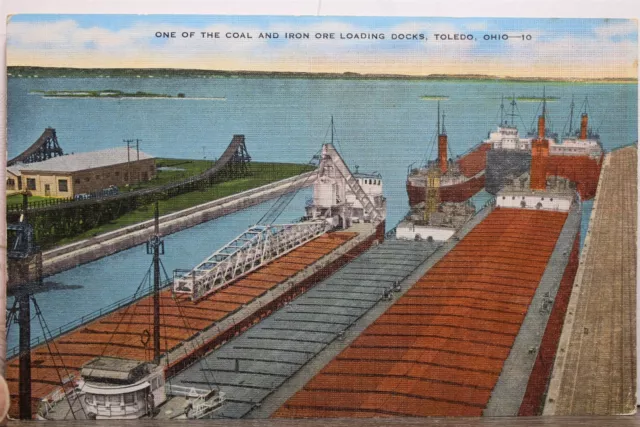 Ohio OH Toledo Iron Ore Loading Docks Coal Postcard Old Vintage Card View Postal