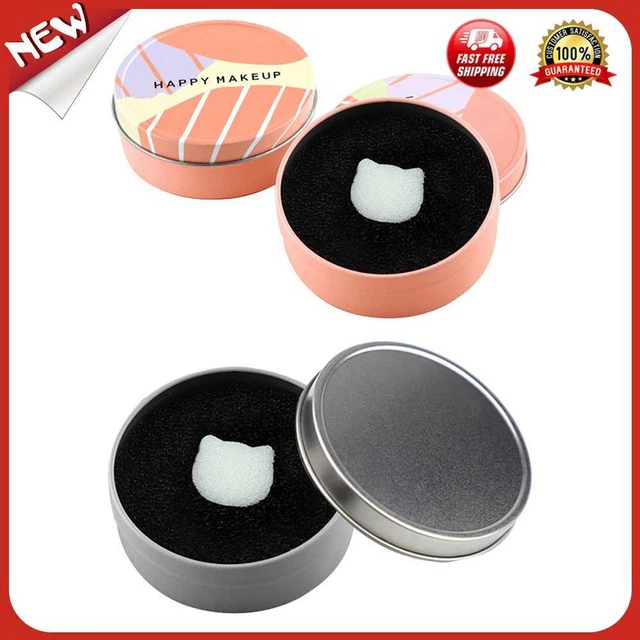 Limpieza en seco esponja caja de lata maquillaje cepillo limpiador cosméticos moda mujeres maquillaje