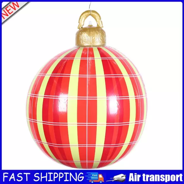 Christmas Ball Decoration Outdoor Xmas PVC Inflatable Toy Ball (Red Plaid) AU