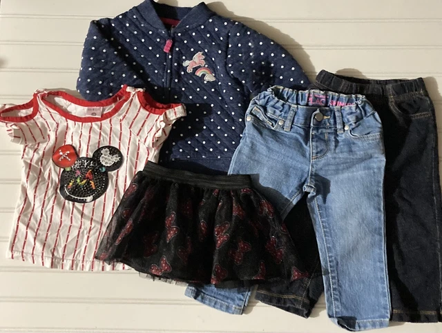 5 Piece Lot of 12-18 Months Baby Girl Clothes Jacket Pants Shirt and Skirt Fall