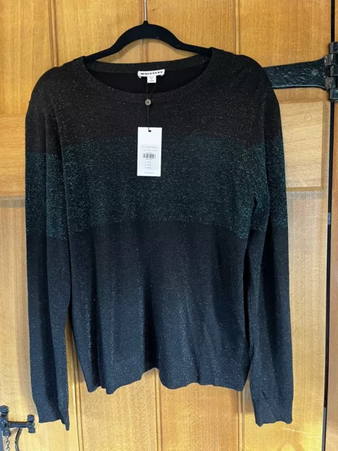 Whistles Colour Block Sparkle Knit. Size 16. Brand New