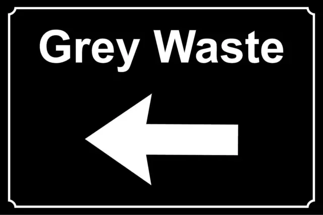 Grey waste Left directional sign for caravan parks