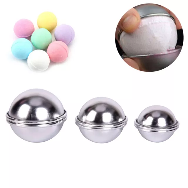 6pc/3 set Bath Bombs luminum lloy Bath Bomb Molds Balls Shape DIY Bathing T~-tz 2