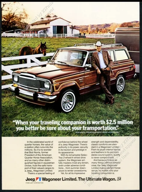 1983 Jeep Wagoneer Limited AQHA quarter horse photo vintage print ad