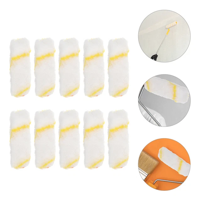 10 piezas Mini Cubierta de Pintura Abs Rodillo de 4 pulgadas