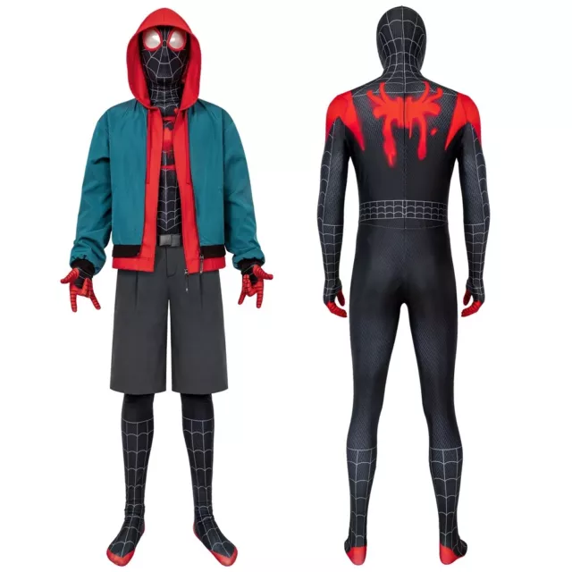 Miles Morales Costume Cosplay Suit Spider-Man Into the Spider-Verse Ver 2