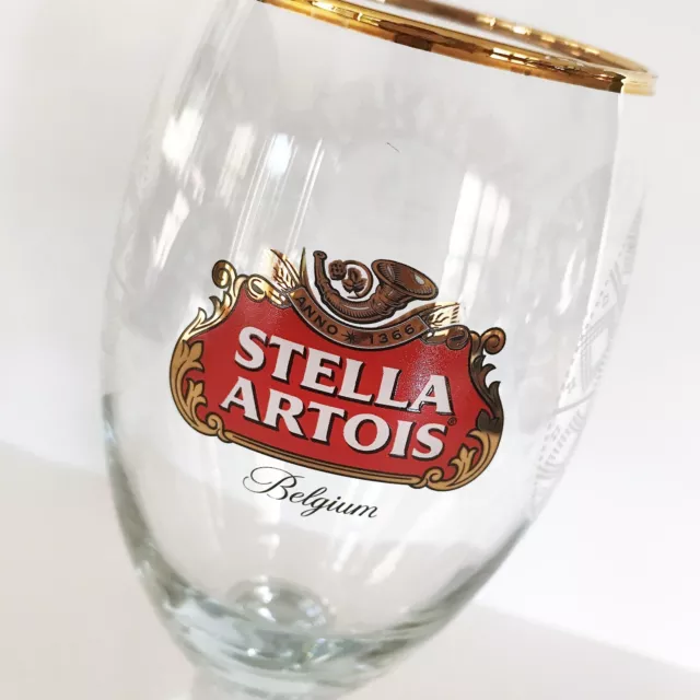 STELLA ARTOIS BELGIUM Limited Edition Vintage Glass Goblet Supports ...