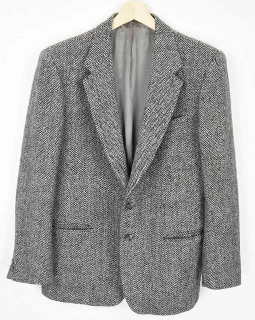 Harris Tweed Giacca Uomo ~ Medio Lana con Motivo Monopetto Foderato