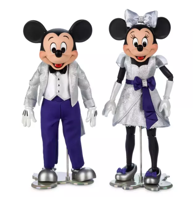 2023 Disney Parks 100 Mickey & Minnie Mouse LE 4750 Deluxe Doll Figure Box Set