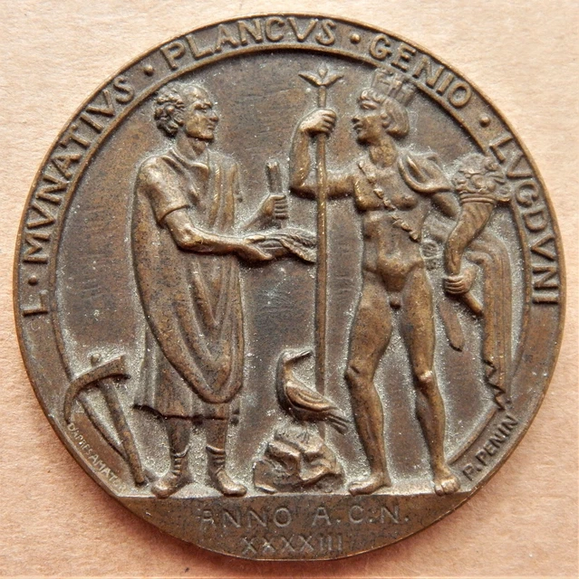 France, Medal, Bimillénaire de Lyon, Relief Antique d'Amator, 1958, Penin