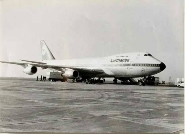 17254 Grand Photo Avion Airline Lufthansa 70er Années