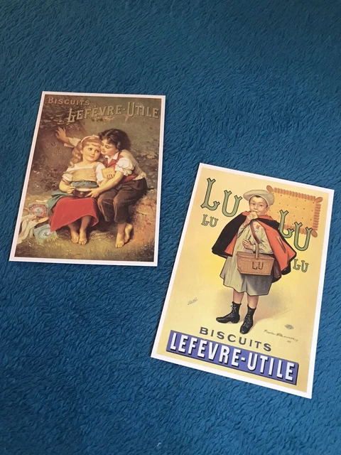 2 Carte Postale Vintage Biscuits Petit Beurre de Lu (Lefèvre-Utile)