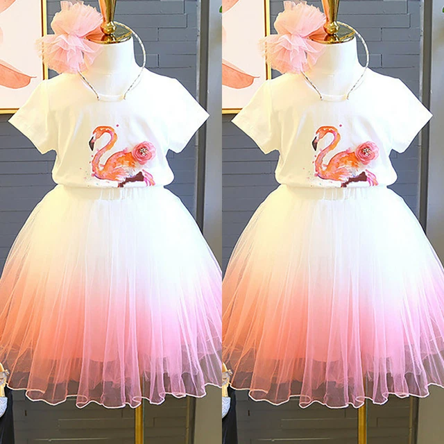 T-shirt top festa compleanno bambine bambini + set abiti tulle gonna abito
