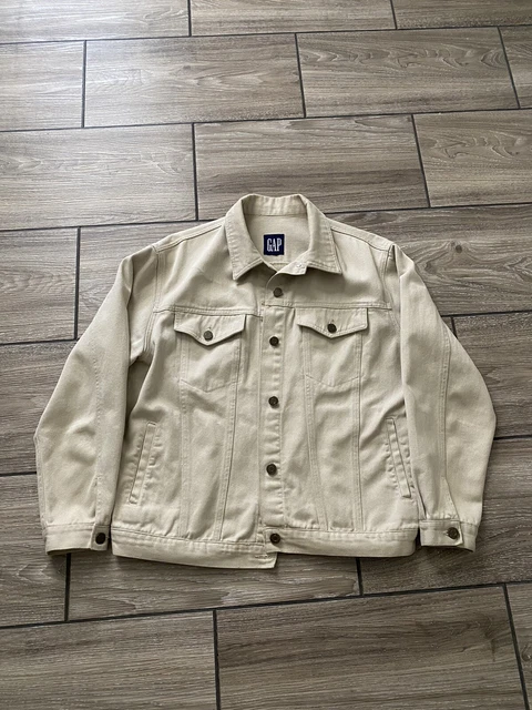 GAP denim jacket small tan khaki beige