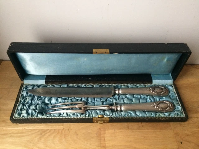 Service à gigot en argent fourré Minerve Napoléon III XIXè