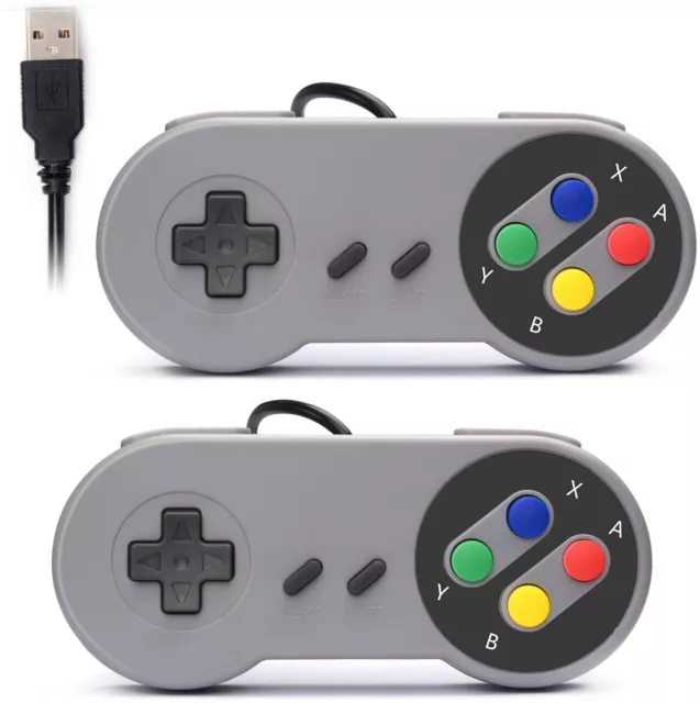 2x USB Controller / Gamepad SNES Design PC Windows, Mac Raspberry Pi, TV Box Rii