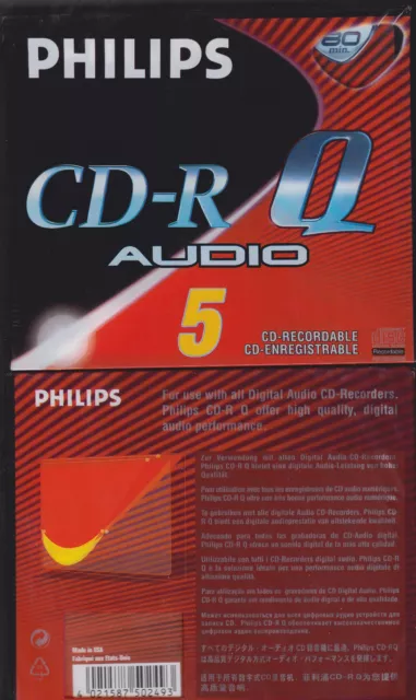 PHILIPS CD-R Q AUDIO For Music Only (enregistreur CD) 10 pièces NEUF + EMBALLAGE D'ORIGINE