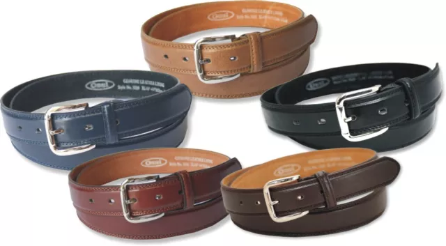 Mens Double Stitched Suit Belt for Trousers Leather Lined in 6 Colours by Ossi