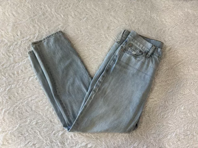 Madewell Perfect Vintage Jean Denim Light Blue Wash 29 Straight Stretch Zip Fly