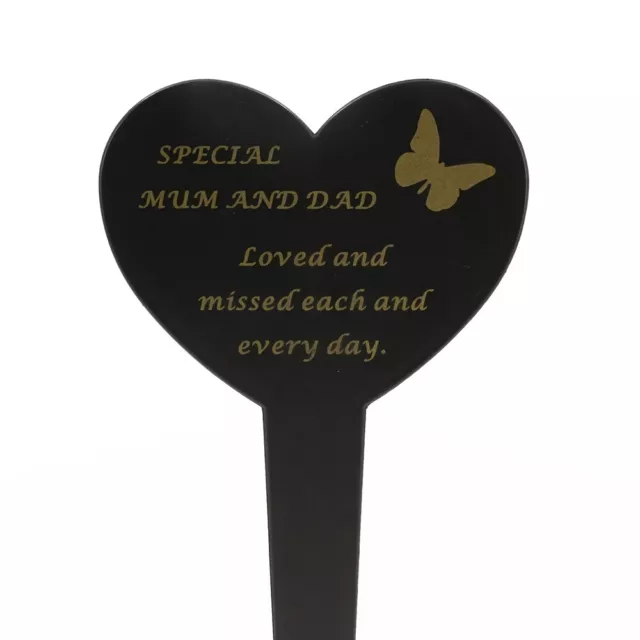 Special Mum & Dad Memorial Heart Remembrance Verse Ground Stake