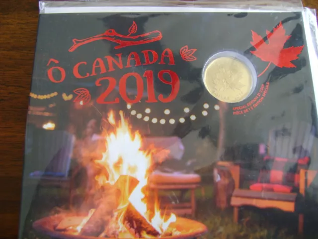 "O Canada 2019" Rcm Commemorative Coin Set W/ Special Loonie "Maple Leaf" Sealed