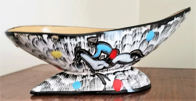 Vide Poche En Céramique émaillée, Signé Thomas Buxo, Design Abstrait Annees 80