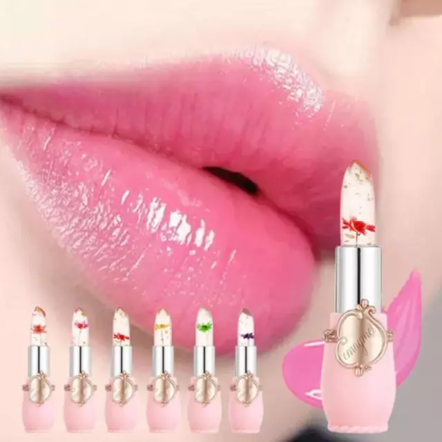 Transparent Moisturizing Jelly Flower Color Temperature Changing Lipstick✨4 J0C9