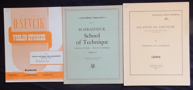 Lot (n°27) Partitions x3 (VIOLON) Violin Studies, School of Technique, Pièces...