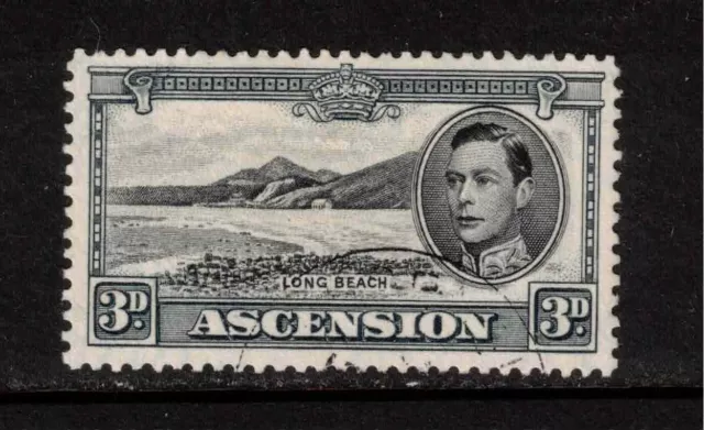 Ascension Is KGVI 1938-53 SG42b 3d black and grey Used Perf 13