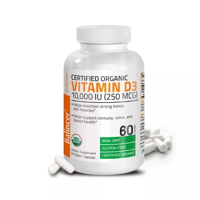 Vitamine D3 10000 IU - D3 Vitamin Supplément 30/60/120 Gélules 2