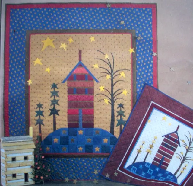 Starry Homestead pieced applique quilt pattern *E