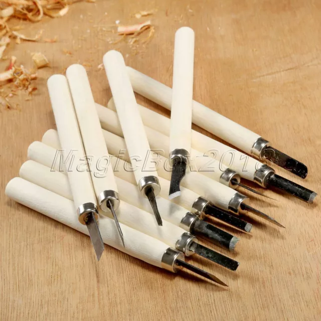 12pcs Mini Wood Clay Wax Carving Chisel Woodworking Carpenter Craft Hand Tool