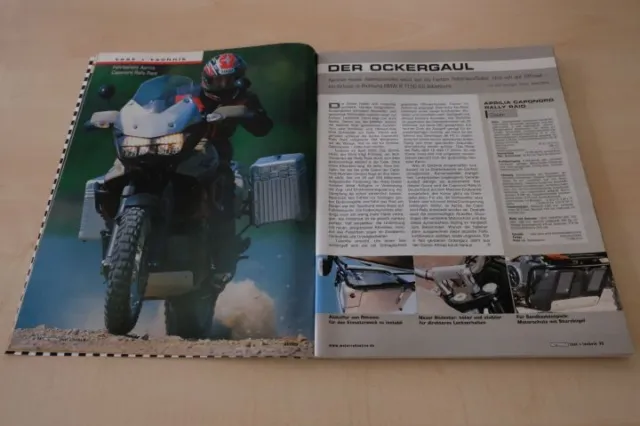 Motorrad 19801) Aprilia Caponord Rally Raid mit 98PS im Fahrbericht auf 2 Seiten