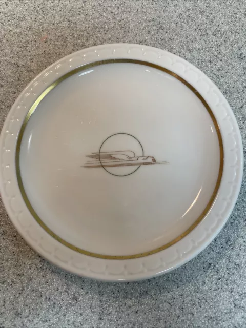 Union Pacific Railroad China Bread Plate In the Winged Streamliner Pattern Mint