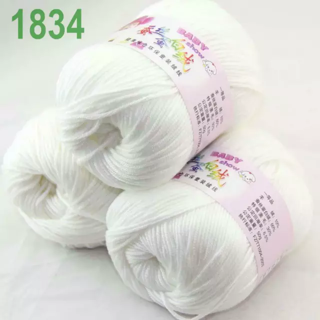 Sale 3 Balls x 50g DK Baby Soft Cashmere Silk Wool Hand Knitting Crochet Yarn 34