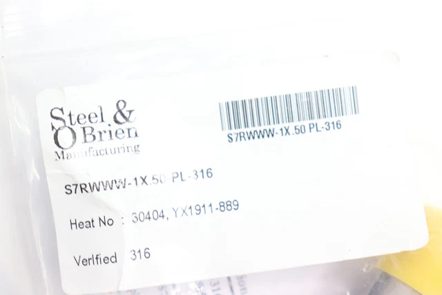 Steel & Obrien BPE Weld End Long Reducing Tee 316 Stainless Steel 1" x 1/2"
