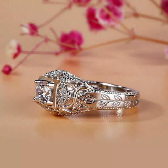 Victorian Royal Style 2.56 Carat Round Cut Lab-Created Diamond Old Vintage Rings 3