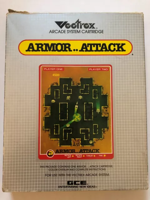 🔥 Armor Attack for Vectrex TESTED in box with insert and authentic overlay