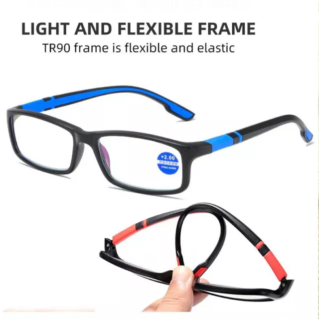 3x TR90 Lunettes de lecture anti-lumière bleue Dioptrie presbyte +1.0~+4.0