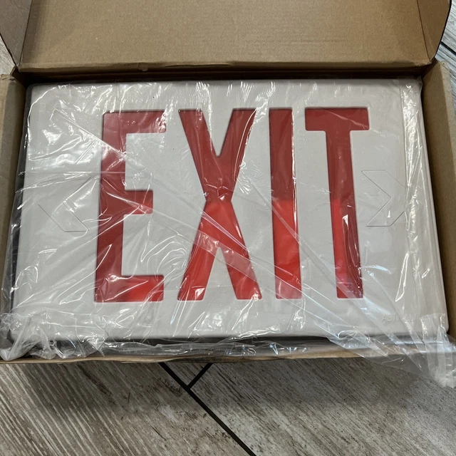 ASTRALITE LED EMERGENCY Exit Sign, Battery Backup, Dual Face, Red, Top ...