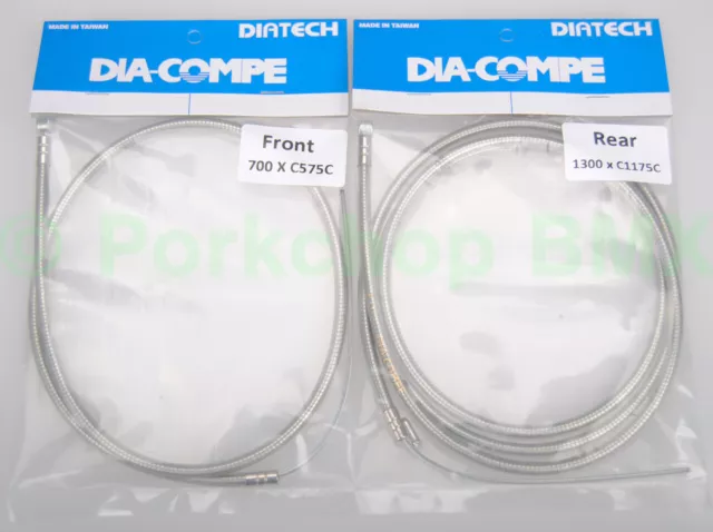 Dia-Compe BMX bicycle brake cable front and rear SET - CLEAR