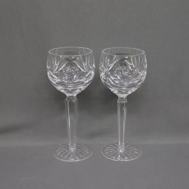 Waterford Ashling Crystal Wine Hock Goblet GlassPair 73/8" 2P