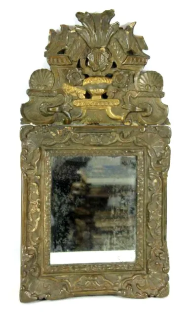 French Baroque Mirror. Carved Wood. Old Mirror. Xviii-Xix Century